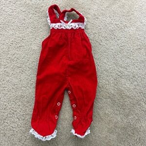 Baby Vintage Corduroy red Christmas outfit